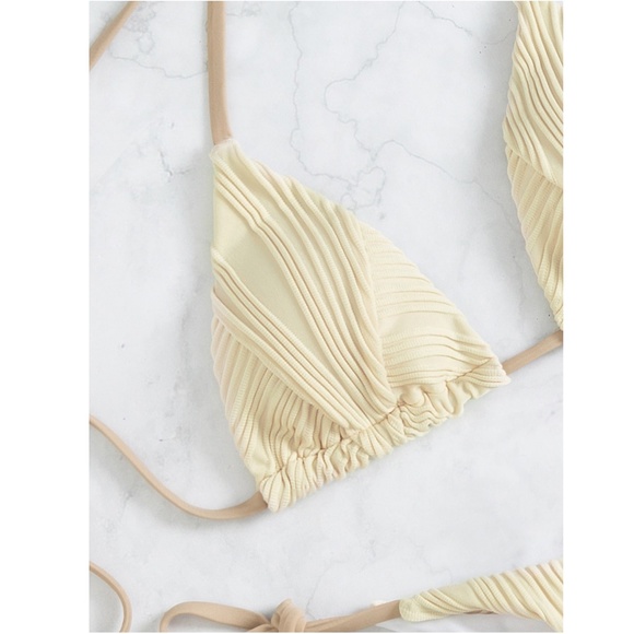 Beige Bikini Swimsuit Textured - Picture 3 of 6